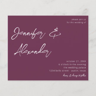 Lila kalligrafisches Foto Wedding V2 Flyer