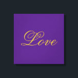 Lila Kalligraphie der Liebe für Farbskripte Leinwanddruck<br><div class="desc">Sie können die Schriftart und Farben leicht ändern. Sie können auch Ihr Logo und das Hintergrundbild hinzufügen,  wie Sie möchten.</div>