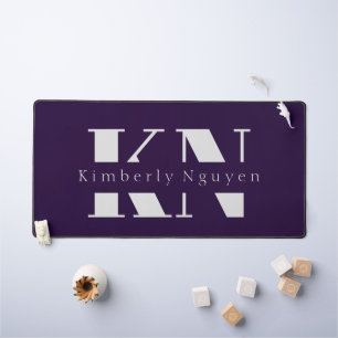Lila Kalligraphie-Skript Name Desk Mat Schreibtischunterlage