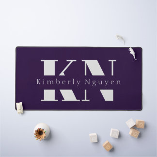 Lila Kalligraphie-Skript Name Desk Mat Schreibtischunterlage