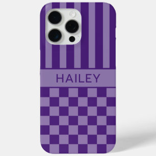 Lila Kariert Gestreift Personalisiert Case-Mate iPhone Hülle