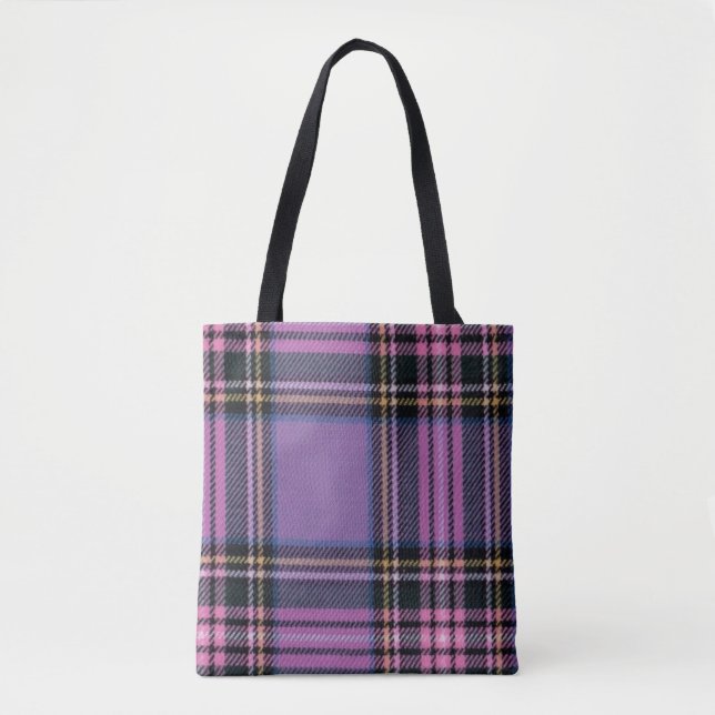 Lila Kariert Tasche (Vorderseite)