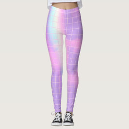 Lila Karierte Ästhetik Rainbow Sky Leggings