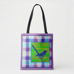 Lila Karierte Piñon Tasche