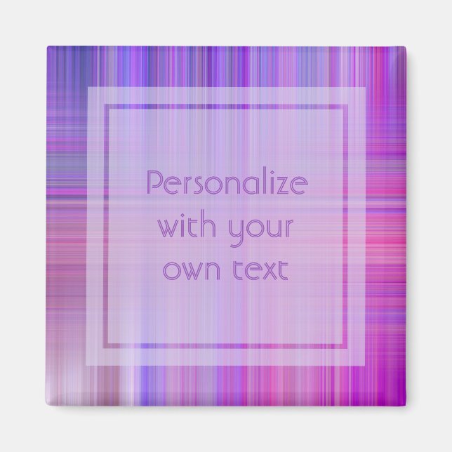 Lila Karierter Bokeh-benutzerdefinierter Text Magnet (Vorne)