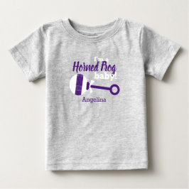 Lila Karierter Rattle Horned Frog Baby T - Shirt