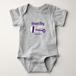 Lila Karierter Rattle Horned Frozen Baby Bodysuit Baby Strampler