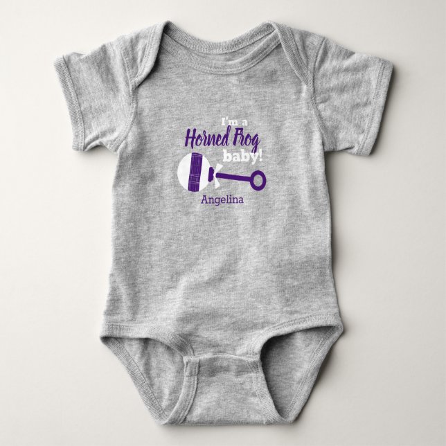 Lila Karierter Rattle Horned Frozen Baby Bodysuit Baby Strampler (Vorderseite)
