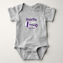Lila Karierter Rattle Horned Frozen Baby Bodysuit