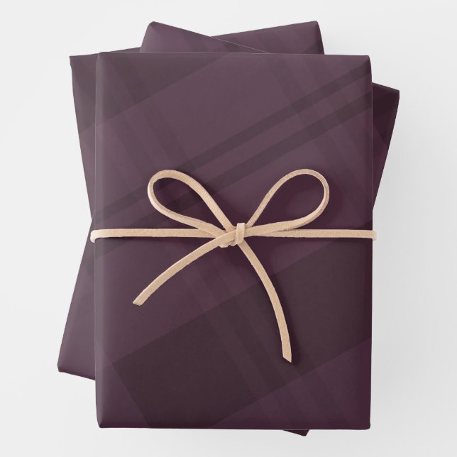 Lila karierter Urlaub Geschenkpapier Set (Beispiel)