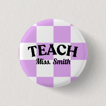 Lila Karo Lehrerin Lehrer Pin