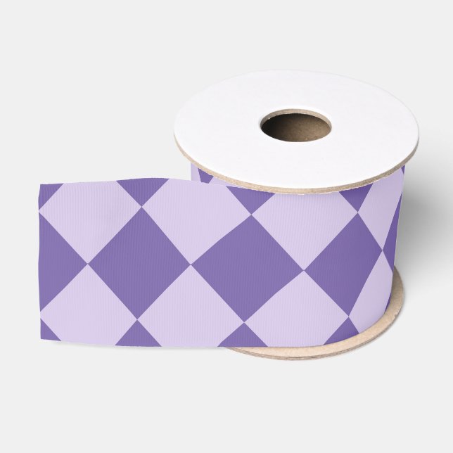 Lila-Karo-Muster Ripsband (Spule)