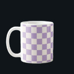 Lila Karo, Prüfplatine-Muster, geprüft Kaffeetasse<br><div class="desc">Prüfmuster - lila und cremeweiße Schachbretter.</div>