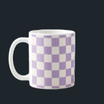 Lila Karo, Prüfplatine-Muster, geprüft Kaffeetasse<br><div class="desc">Prüfmuster - lila und cremeweiße Schachbretter.</div>