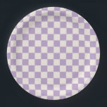 Lila Karo, Prüfplatine-Muster, geprüft Pappteller<br><div class="desc">Prüfmuster - lila und cremeweiße Schachbretter.</div>