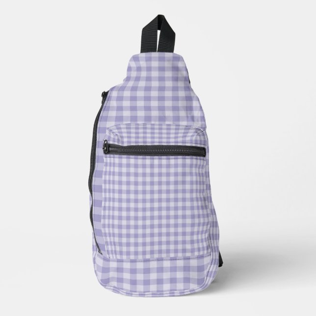 Lila Karomuster Crossbody Bag (Vorderseite)