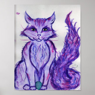 lila Katze Poster