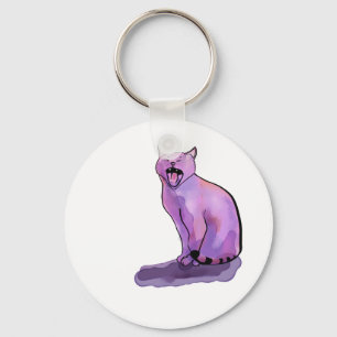 Lila Katze Schlüsselanhänger