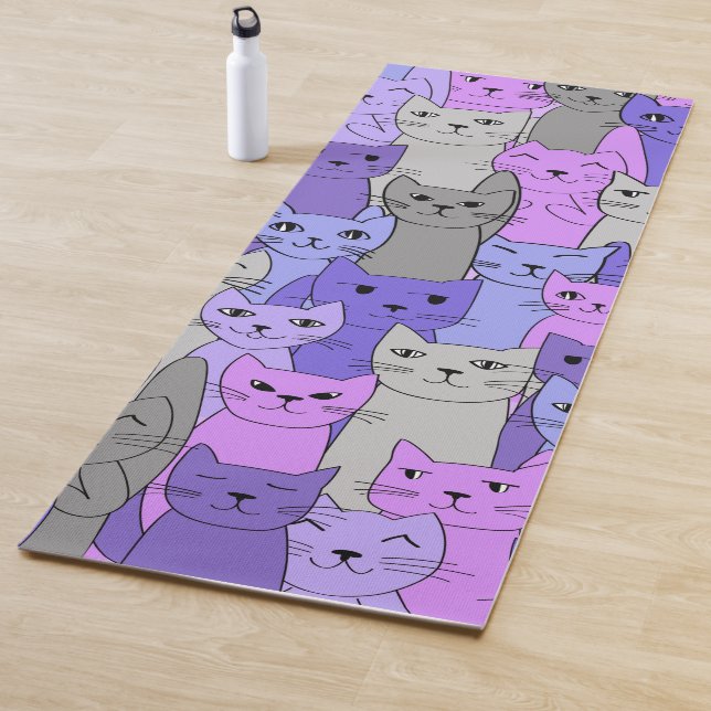 Lila Katzen Design Yoga Mat Yogamatte (Beispiel)