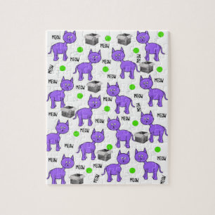 Lila Katzen Meow Jigsaw Puzzle