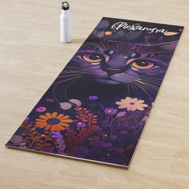 Lila Katzenkatze Yogmatte Yogamatte (Beispiel)