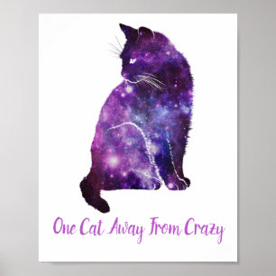 Lila Katzennebel, eine Katze weg vom Verrückten Poster