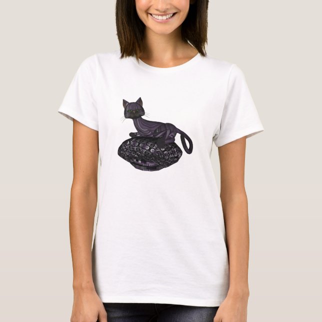 Lila Katzenzuführung T-Shirt (Vorderseite)