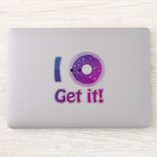 Lila Kawaii I donut It Aufkleber