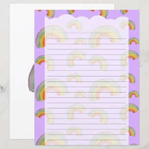 Lila Kawaii Regenbogen Schreibwaren Papier