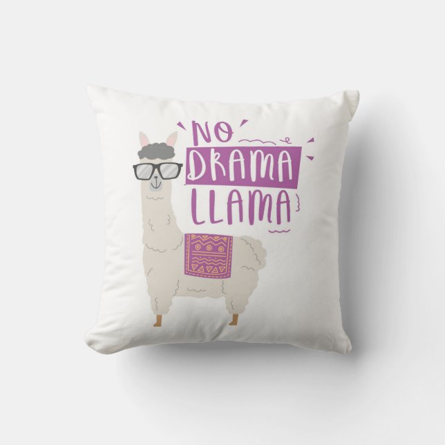 Lila kein Drama-Lama Kissen (Vorderseite)