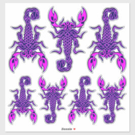 Lila keltisches Knot-Skorpion-Aufkleber-Set Aufkleber