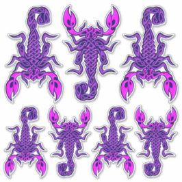 Lila keltisches Knot-Skorpion-Aufkleber-Set Aufkleber