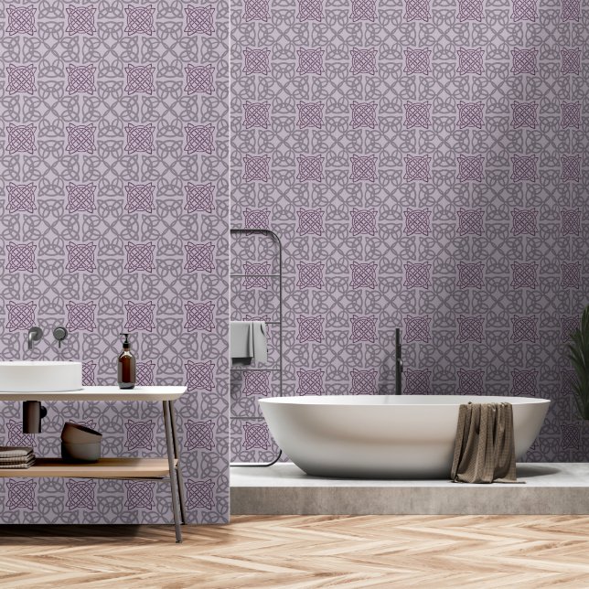 Lila keltisches Knotmuster Tapete (Badezimmer)