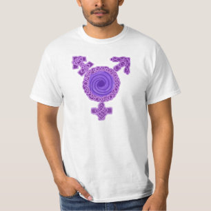 Lila keltisches Knüpfarbeittransgender-Symbol T-Shirt