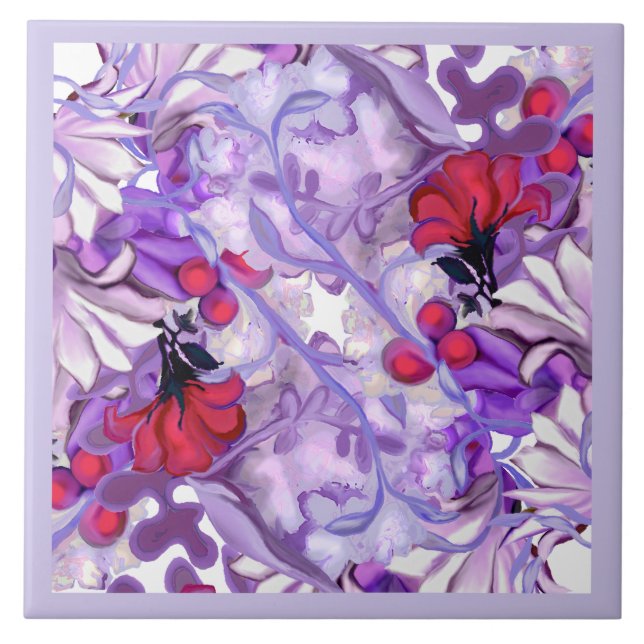 Lila Keramik Fairy Fliese (Vorderseite)