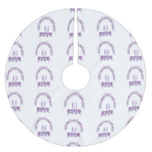 Lila Kerzen Polyester Weihnachtsbaumdecke