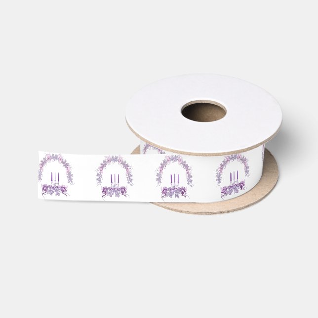Lila Kerzen Satinband (Spule)