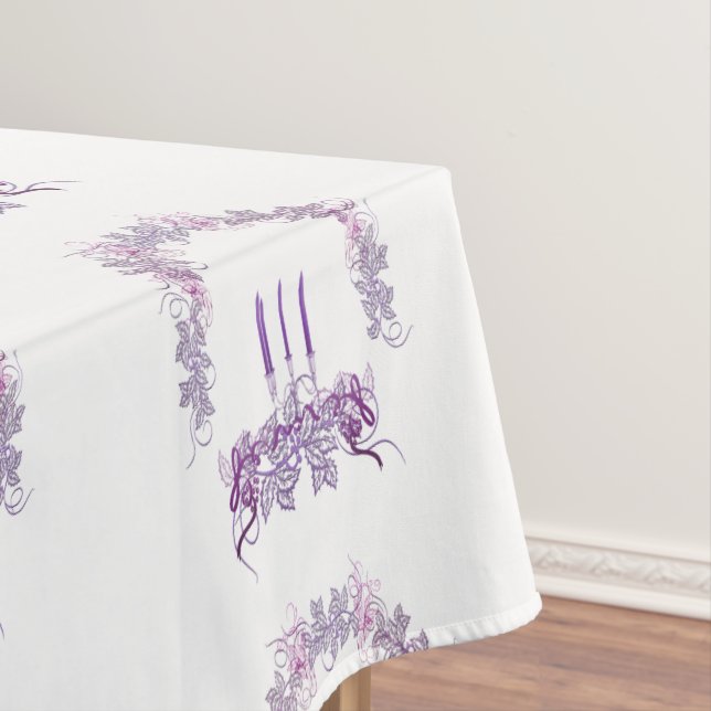 Lila Kerzen Tischdecke (Beispiel)