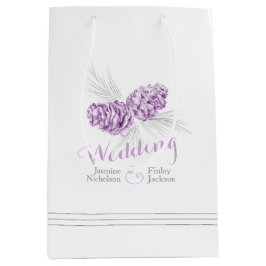 Lila Kiefernzapfen zeichnend Gastgeschenk Hochzeit Mittlere Geschenktüte