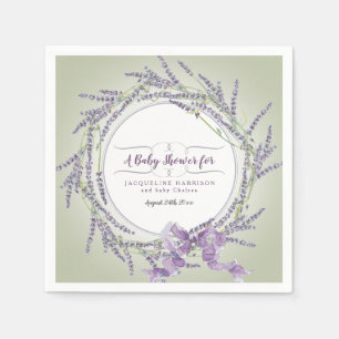 Lila Kinderdusche Wasserfarben Lavendel Art Serviette