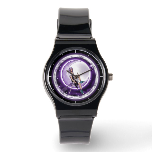 Lila Kinderwache Armbanduhr (Vorderseite)