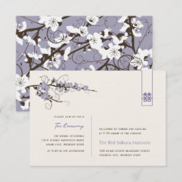 Lila Kirschblüten Asiatische Hochzeitsempfehlung Einladung