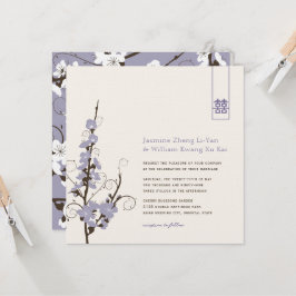 Lila Kirschblüten Sakura Wirbel Asiatische Hochzei Einladung