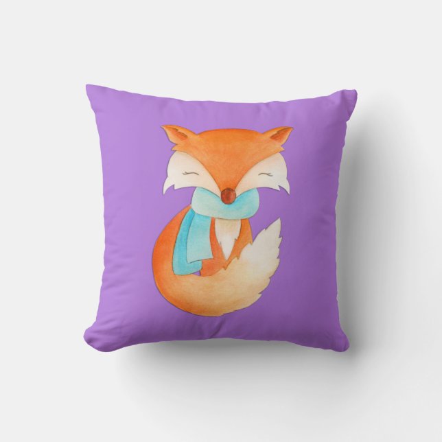 Lila Kissen aus Orangenmädchen (Vorderseite)