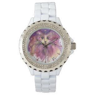 LILA KITTEN,NIEDLICH KITTKÜSTENPORTRAL ARMBANDUHR