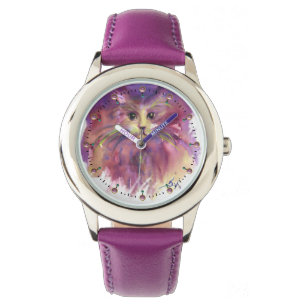 LILA KITTEN,NIEDLICH KITTKÜSTENPORTRAL ARMBANDUHR