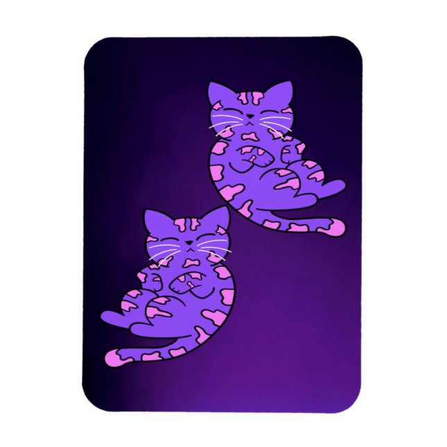 Lila Kitten Twins 2 Magnet (Vertikal)
