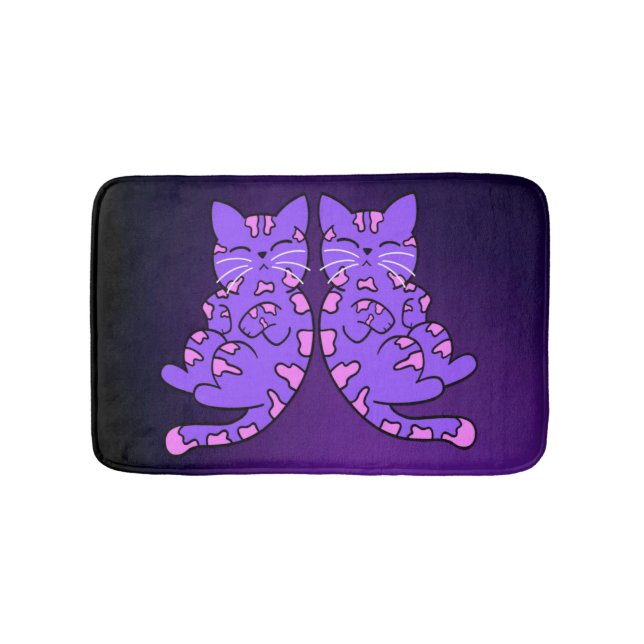 Lila Kitten Twins Badematte (Vorderseite)