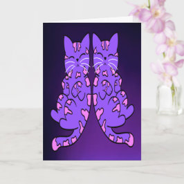 Lila Kitten Twins Karte