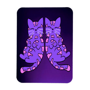 Lila Kitten Twins Magnet